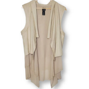 Vakko for INC Faux Suede Vest Cardigan Size XL